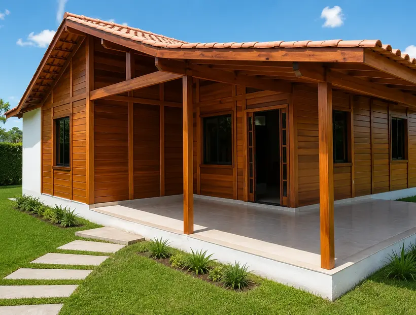 Garapa na casa de madeira: visual, presença e padrão premium